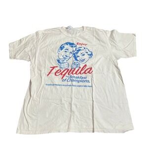 Port & Company Tequila The Breakfast of Champions Graphic T Shirt Mens Large